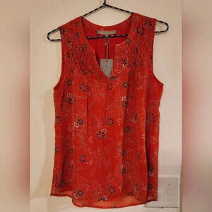 Danielrainn floral tanktop casual blouse Orange size small new with tags